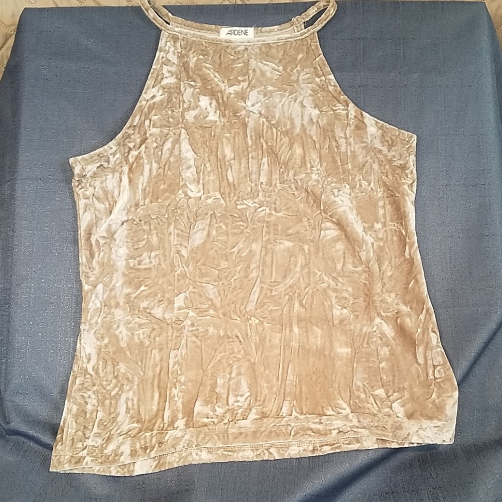Velvet High Neck Tank Top
